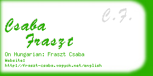csaba fraszt business card